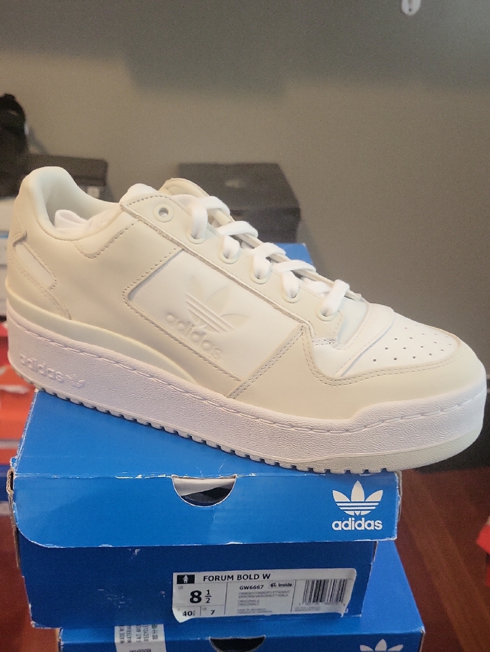 adidas Forum Bold W White Grey Low-Top Sneakers Women's 8.5 Medium New Inbox